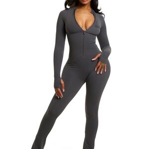 BODYBYRAVEN Black Long Sleeve Zip-Up Jumpsuit
